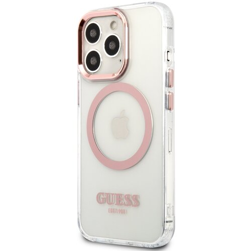 Guess Magsafe ohi&amp;scaron;je za Apple iPhone 14 Pro TPU Zlata obroba, Prozorno, (21244220) Slike
