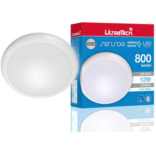 UltraTech Vodotesna LED plafoniera z mikrovalovnim senzorjem gibanja 12W 800lm 4000K IP65 Cene