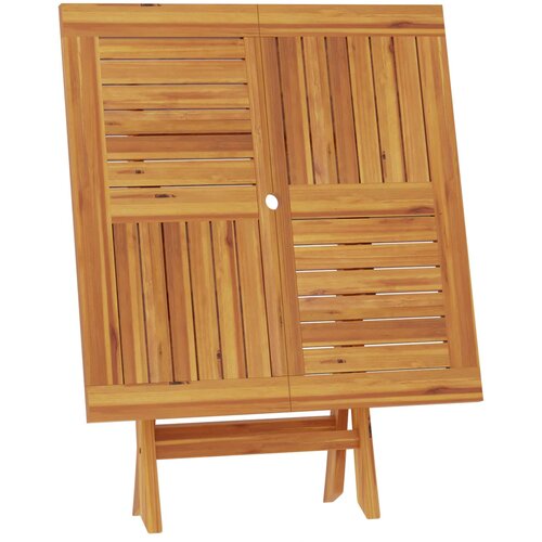  Preklopni vrtni stol Prirodna 90 x 90 x 75 cm Čvrsto teak drvo Slike