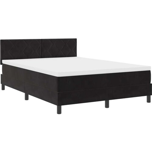 VidaXL Box Spring Bračni Krevet s Madracem Crni 160x200 cm Bar&amp;scaron;un Slike