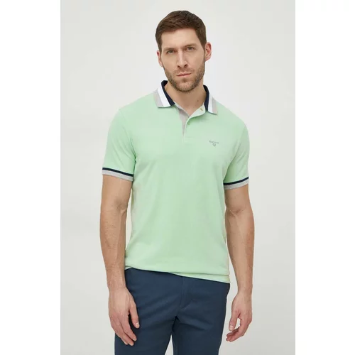 Barbour Pamučna polo majica boja: zelena, s uzorkom