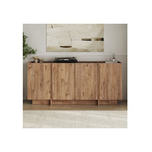 Hanah home Komoda v borovem dekorju z luknjo za kable v naravni barvi 180x80x45 cm Dorma – Cene