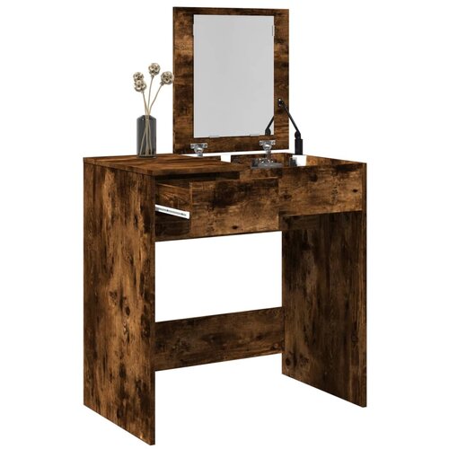  The Living Store Toaletna mizica z ogledalom dimljeni hrast 73x46,5x120 cm - Toaletna Mizica, (21497293) Slike
