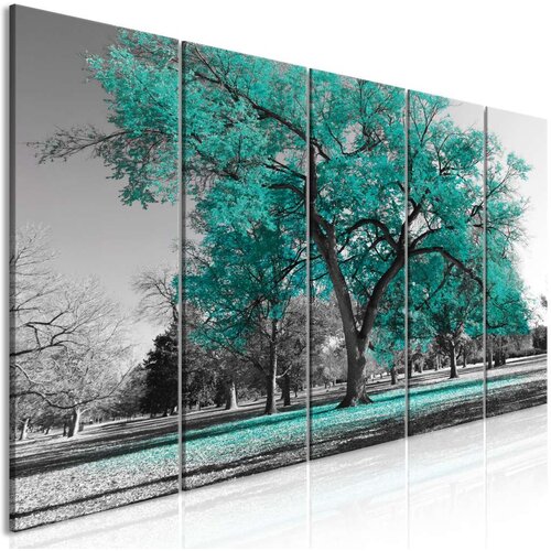  Slika - Autumn in the Park (5 Parts) Narrow Turquoise 200x80 Slike