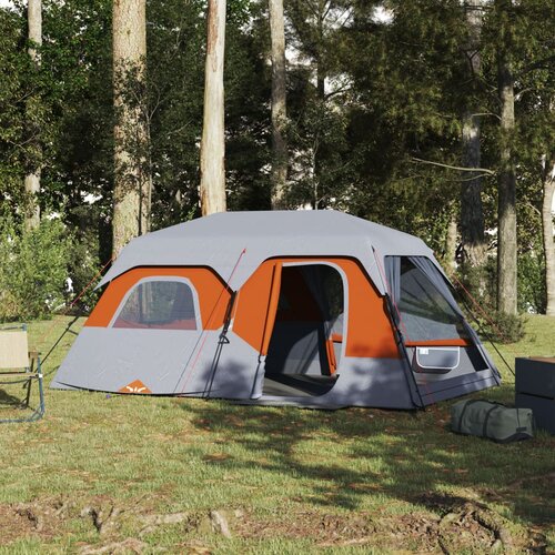 VidaXL &amp;Scaron;otor za kampiranje za 9 oseb siv in oranžen 441x288x217 cm Slike