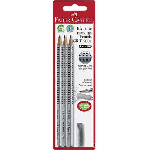 Faber-Castell Grafitni svinčnik Faber-Castell Grip, 3 kosi + radirka Cene