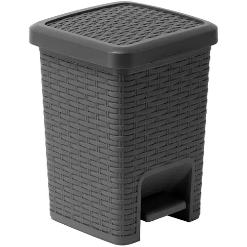 Addis sivi kupaonski koš za smeće s pedalom Rattan Pedal Bin Charcoal, 5 l