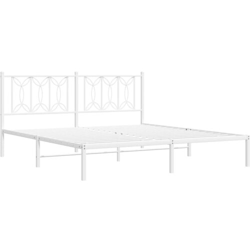 vidaXL Kovinski posteljni okvir z vzglavjem bel 183x213 cm, (21251404) Cene