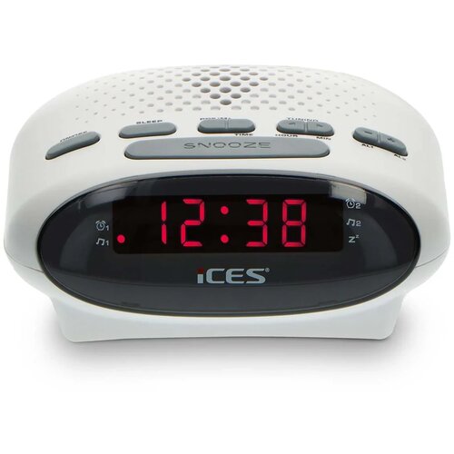 Digitalni sat sa alarmom i FM radiom ICES ICR-210 bijeli Cijene