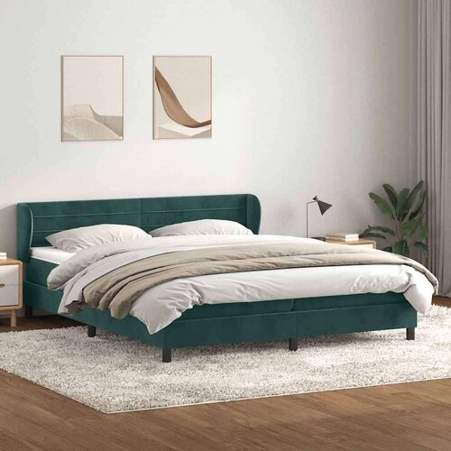 Boxspring postelja z vzmetnicami temno zelena 180x220 cm žamet, (22011550) Cene