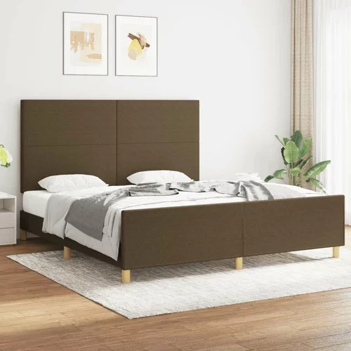  Okvir za krevet s uzglavljem tamnosmeđi 180x200 cm od tkanine