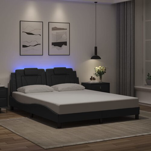  Okvir kreveta Viana s LED-om bez madraca crni 160 x 200 cm Cene