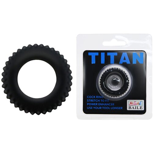  Prsten za penis Titan Ring, Silikonski, Crni Slike