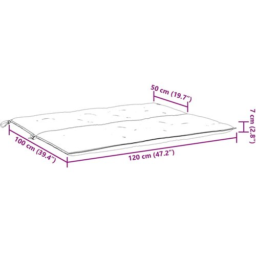  Jastuk za vrtnu klupu zeleni 120x(50+50)x7 cm od tkanine Oxford Slike