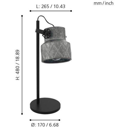Eglo 39857 - Stona lampa HILCOTT 1xE27/40W/230V Slike