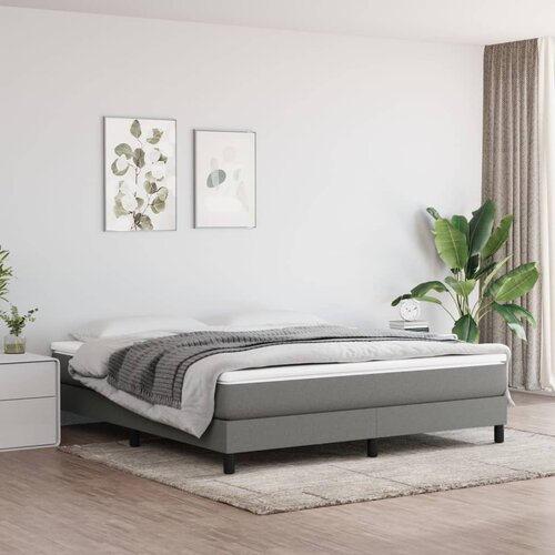  Za krevet s oprugama tamnosivi 160 x 200 cm od tkanine Slike