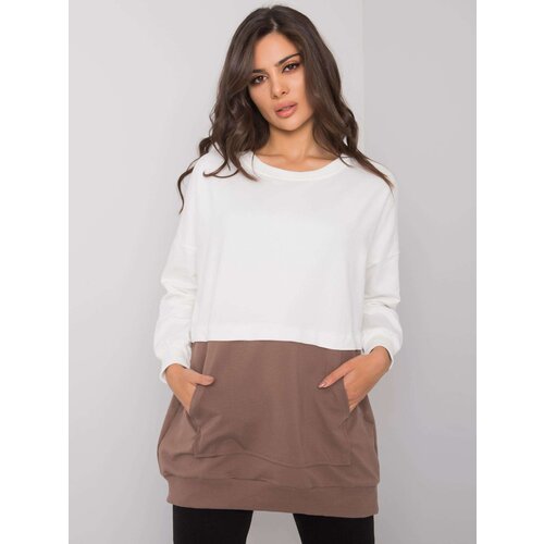 RUE PARIS Sweatshirt-RV-BL-7197.89P-white-brown Slike