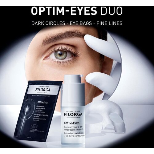 Filorga OPTIM-EYES maska za predel okoli oči proti gubam, zabuhlosti in temnim kolobarjem 1 kos Slike