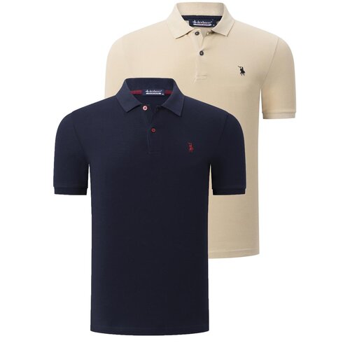 Dewberry DUO SET T8561 MENS TSHIRT-LACQUERED-BEIGE Cene