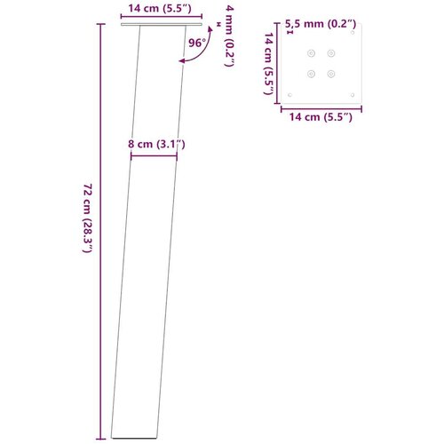  Noge stolića za kavu 4 kom crne 72 cm čelik Slike