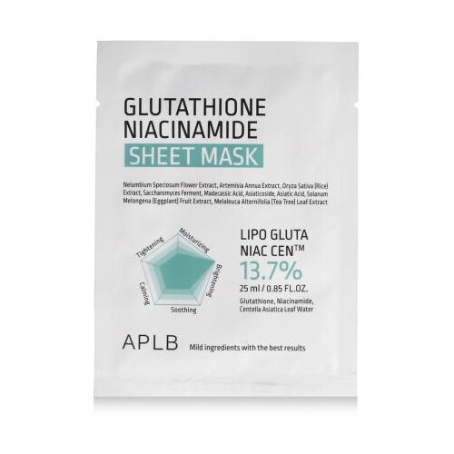 APLB Glutathione Niacinamide Sheet Mask maska za obraz za vse tipe kože 25 ml unisex Cene