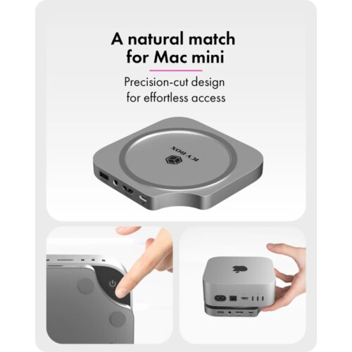 Icybox IB-DK100 USB-C priklopna postaja za Mac mini M4 Slike