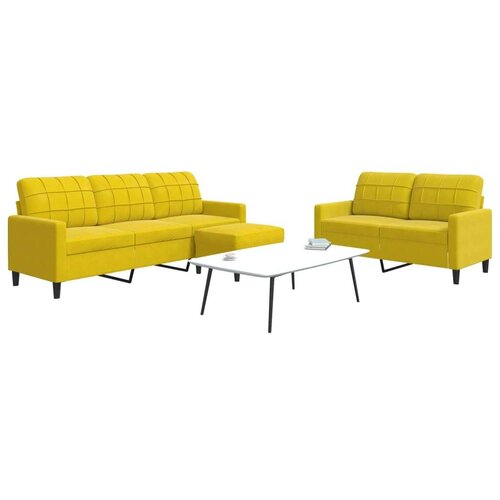 vidaXL 3-dijelni set sofa s jastucima žuti baršunasti Cijene