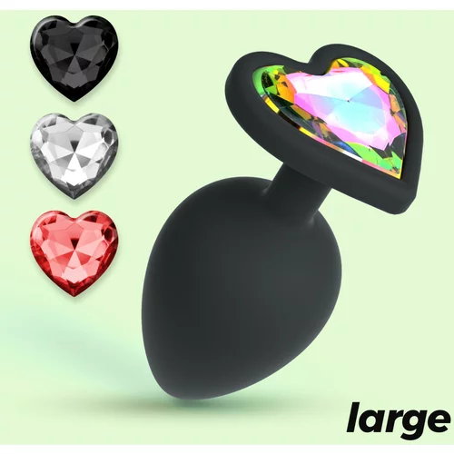 Crushious CUORE LARGE ANAL PLUG WITH 4 INTERCHANGEABLE JEWELS