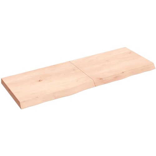 VidaXL Stenska polica 140x50x6 cm neobdelana trdna hrastovina Slike