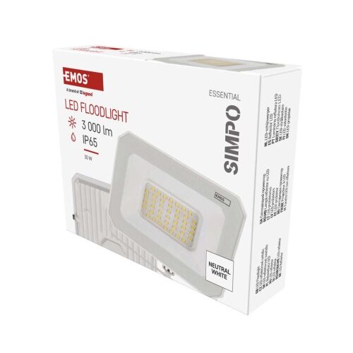  led reflektor simpo 30W, bel, IP65, 3000 lm, nevtralna bela Cene