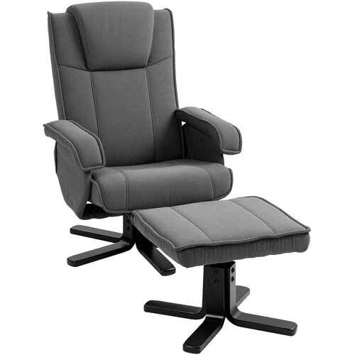 HOMCOM sprostitveni naslonjač s stolčkom poliester 87D x 67&Scaron; x 96V cm Temno siva, (5000242874) Cene