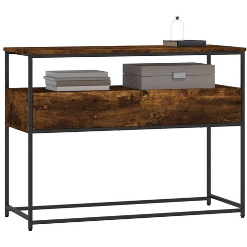  Konzolni stol boja hrasta 100x40x75 cm od konstruiranog drva Slike