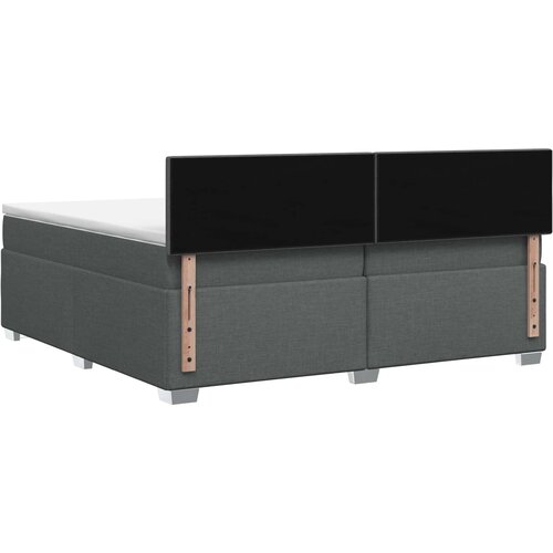  Boxspring krevet s madracem Tamnosiva 200 x 200 cm Tkanina Slike