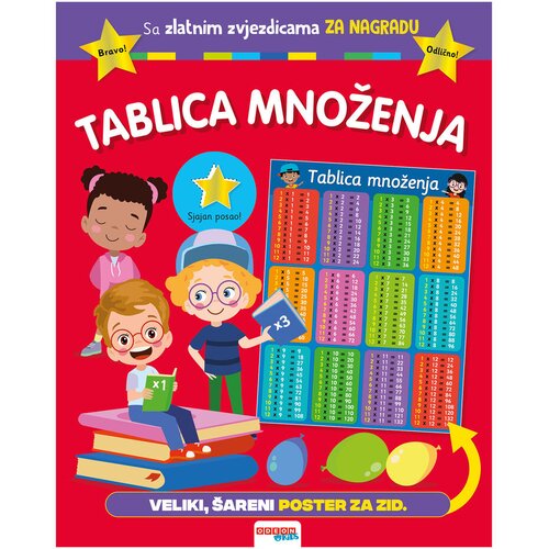 Odeon kids Knjiga Tablica množenja, Vježbenica s posterom Cene