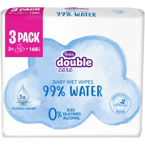 Violeta Water Care Baby vlažne maramice 99% voda 3*56
