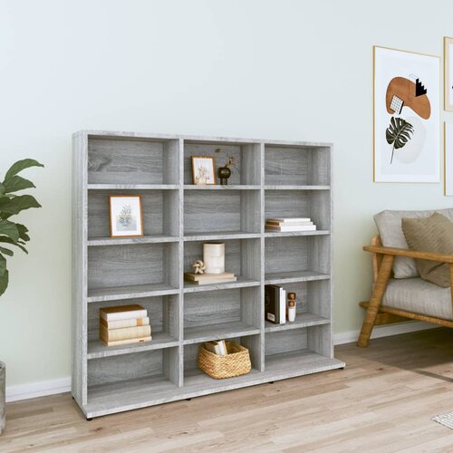 vidaXL Omarica za CD plošče siva sonoma 102x23x89,5 cm inženirski les Cene