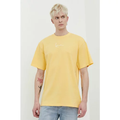Karl Kani Bombažna kratka majica moški, rumena barva