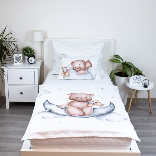 Jerry Fabrics Pamučna dječja posteljina za dječji krevetić 100x135 cm Medv&amp;iacute;dek &amp;quot;Plane&amp;quot; &amp;ndash; Slike