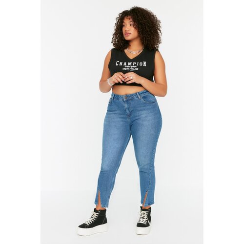 Trendyol Curve Blue Detailed Skinny Jeans Cene