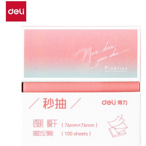 Deli STIKER BLOK 76x76 100 lista PROZIRNI GLITTER PINK BT417 Cene