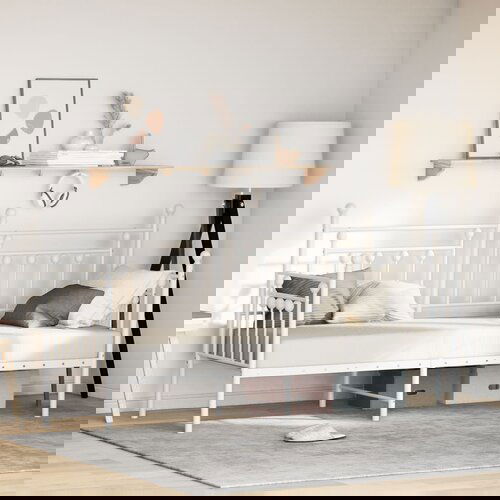 vidaXL Kreveti i Okviri za Krevet Bijeli Metal 75 x 190 cm Izdržljiv Cijene