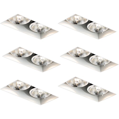 QAZQA Set van 6 inbouwspots wit GU10 70mm 2-lichts trimless - Oneon Cene