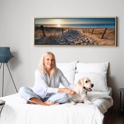  Slika - Sunset Path 150x50 U prirodnom drvenom okviru Slike