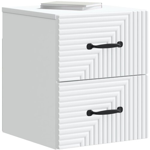  Noćni ormarić za montažu na zid 2 pcs Bijela 34,5 x 33 x 40 cm Slike