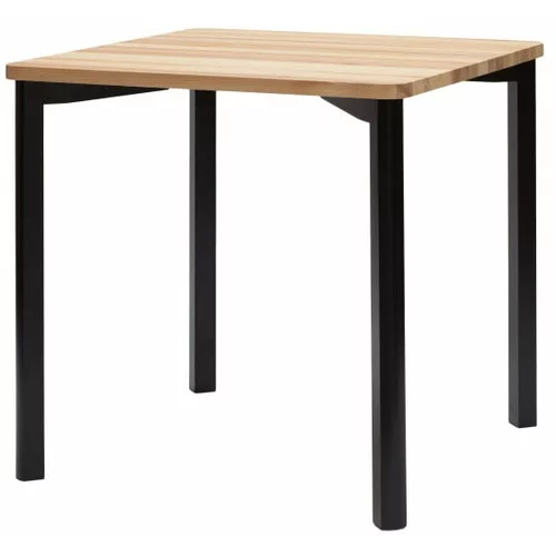 Ragaba crni stol za blagovaonicu sa zaobljenim nogama Trivento, 80 x 80 cm