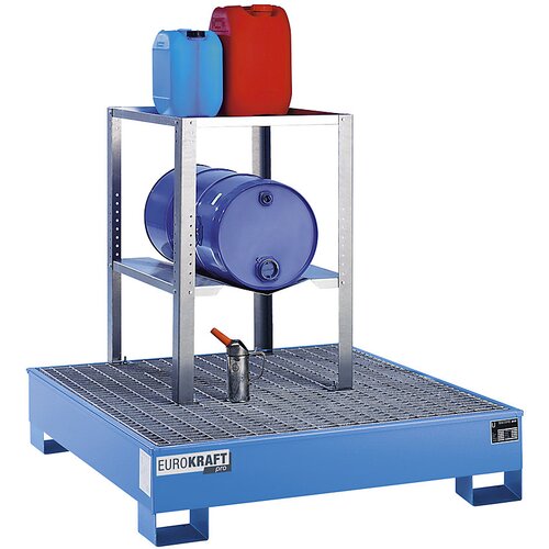 eurokraft pro Regal za sode in majhne posode, 1 podstavek za sode 60 l in 1 polica, VxŠxG 900 x 698 x 608 mm Cene