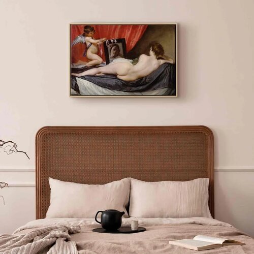  Slika - Diego Vel&amp;aacute;zquez &amp;ndash; The Rokeby Venus 60x40 U prirodnom drvenom okviru Slike