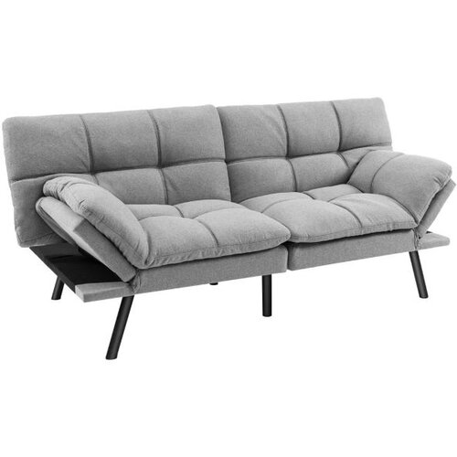 Namještaj Sklopivi kauč na razvlačenje s funkcijom spavanja, kauč na razvlačenje s podesivim naslonom, siva Cijene