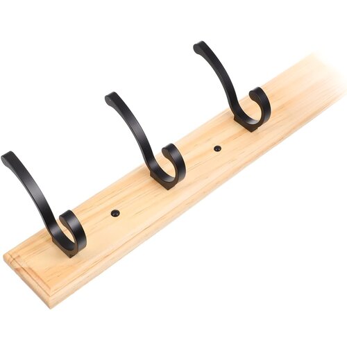  Vje&amp;scaron;alica drvo metal s 3 kuke Slike