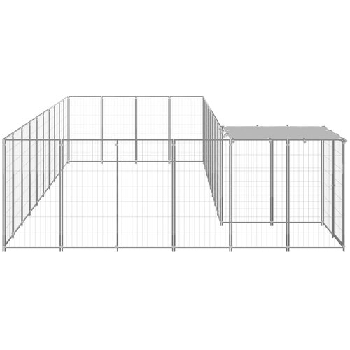  Kavez za pse srebrni 19,36 m&amp;sup2; čelični Slike